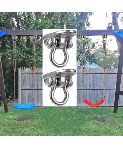 Dakzhou 2 Stainless Steel Heavy Duty Swing Hanger Playground Porch sandbag Yoga Chair Hammock Cradle Wooden Indoor and Outdoo...