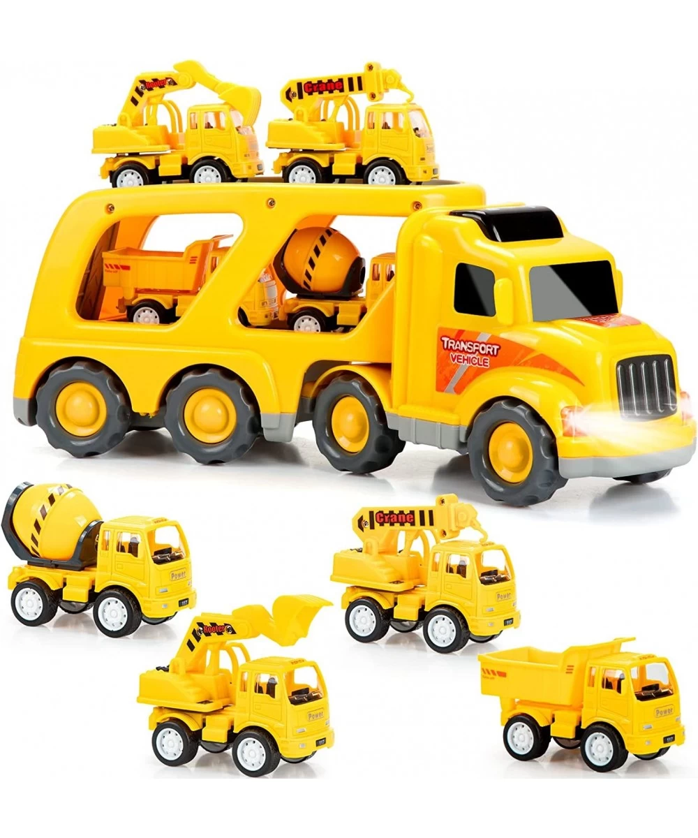 5 Pack Construction Truck Toys for 3 4 5 6 Years Old Toddlers Boys and Girls Car Toy with Sound and Light Play Vehicles in Fr...