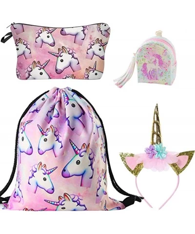 DRESHOW Unicorn Gifts for Girls Drawstring Backpack/Make Up Bag Unicorn Set Children Party $21.45 Kids' Party Favor Sets