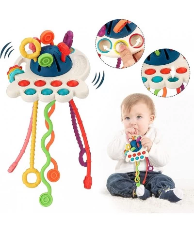 Baby Montessori Toys for 18+ Months Pull String Sensory Toy with Bell --- 6 Colorful Strings Food Grade Silicone Travel Toys ...