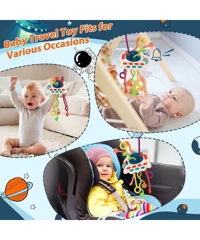 Baby Montessori Toys for 18+ Months Pull String Sensory Toy with Bell --- 6 Colorful Strings Food Grade Silicone Travel Toys ...