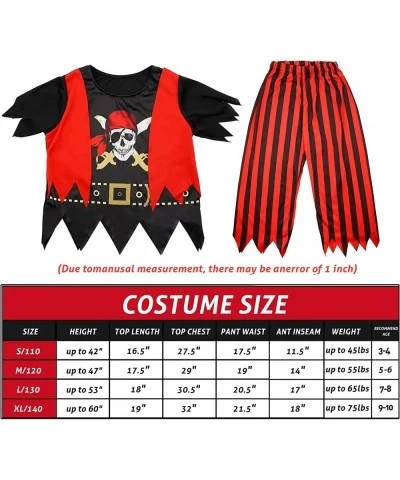 Pirate Costume Boys Pirate Pretend Set Halloween Christmas Cosplay Dress Up Gift with Accessories for Kids $29.78 Kids' Costumes