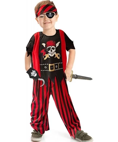 Pirate Costume Boys Pirate Pretend Set Halloween Christmas Cosplay Dress Up Gift with Accessories for Kids $29.78 Kids' Costumes