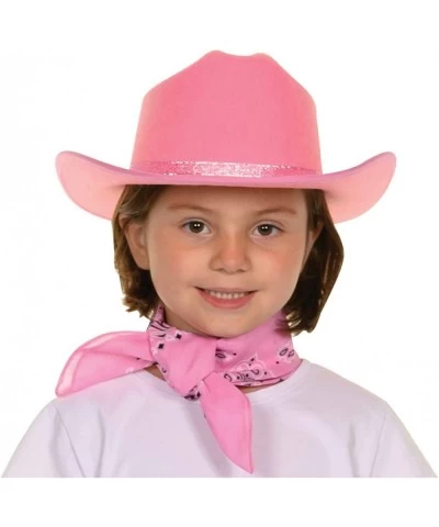 Girl's Pink Sparkle Cowboy Hat & Bandana Set $29.59 Kids' Dress-Up Accessories