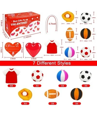 28 Pack Valentines Day Gifts Kids Party Favors Set with 28 Sport Puzzle Pencil Eraser Toys and Valentines Cards for Kids Vale...