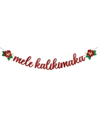 Glittery Mele Kalikimaka Banner Chistmas Hawaiian Banner Mele Kalikimaka Hawaiian Christmas Decorations Hawaiian Holiday Part...