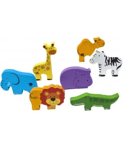 Wooden Wild Animals Chunky Puzzle for Toddlers Preschool Learning Educational Toys 7 Pcs (Wild Animal) $17.39 Early Developme...