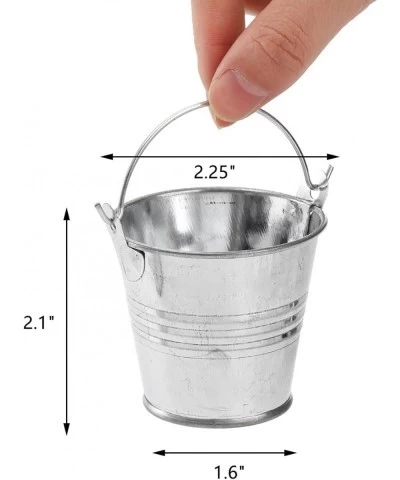 30 Pack Mini Metal Buckets 2" Galvanized Metal Buckets with Handles Decorative Small Metallic Pails for Party Favors Crafts E...