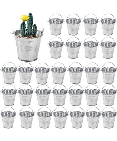 30 Pack Mini Metal Buckets 2" Galvanized Metal Buckets with Handles Decorative Small Metallic Pails for Party Favors Crafts E...