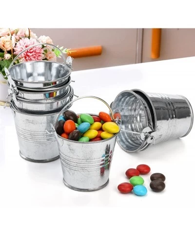 30 Pack Mini Metal Buckets 2" Galvanized Metal Buckets with Handles Decorative Small Metallic Pails for Party Favors Crafts E...