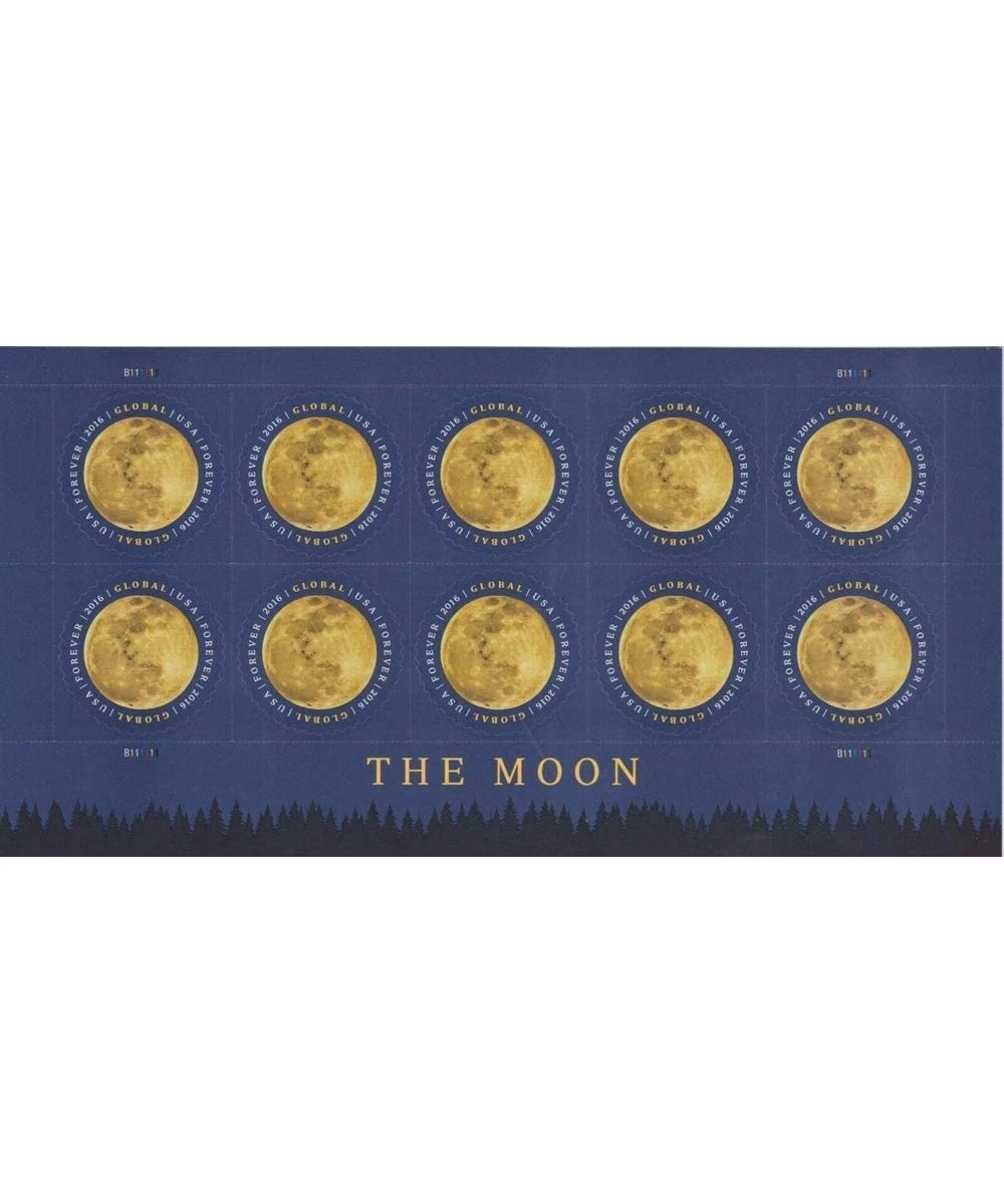 The Moon Global Forever Moon Pane of Ten International Postage Stamps Scott 5058 $73.91 Collectible Postage Stamps