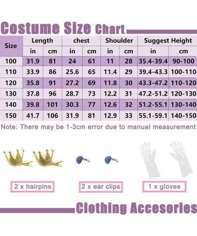 Peach Costume Princess Cosplay Outfit Dresses with Gloves Ear Clips for Girls Halloween Party $41.25 Kids' Costumes