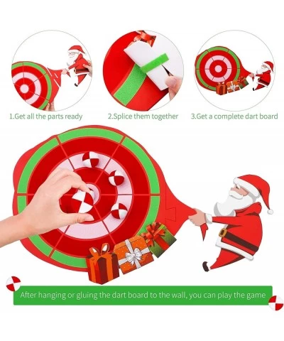 Christmas Spliceable Dart Board Kit 6 Red and White Christmas Sticky Balls with 1 Dart Board Toys Games for Christmas Party $...