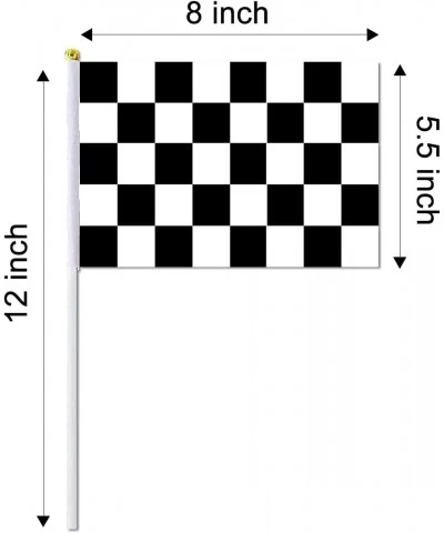 20 Pack 8"x5.5" Black and White Checkered Racing Stick Flag、Racing Hand Held Stick Flags for Nascar Race Party Supplies $17.0...