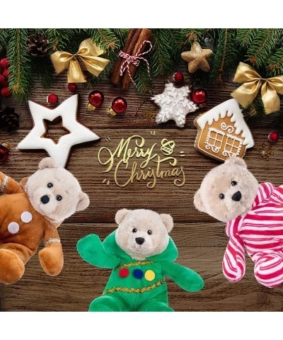 7" Stuffed Christmas Bears Plush Teddy Bear 3 Pack Stuffed Animals Bears: Christmas Tree Gingerbread Man and Candy Canes with...