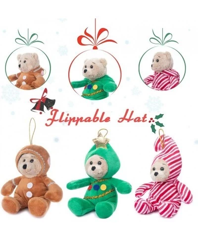 7" Stuffed Christmas Bears Plush Teddy Bear 3 Pack Stuffed Animals Bears: Christmas Tree Gingerbread Man and Candy Canes with...