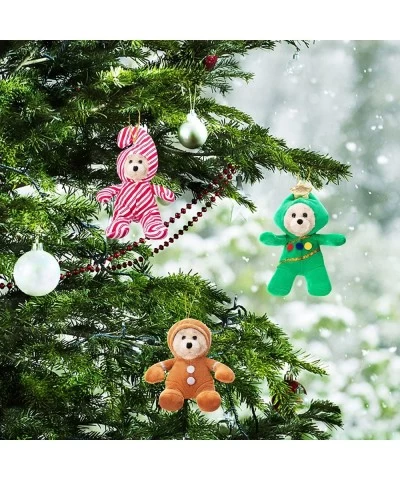 7" Stuffed Christmas Bears Plush Teddy Bear 3 Pack Stuffed Animals Bears: Christmas Tree Gingerbread Man and Candy Canes with...