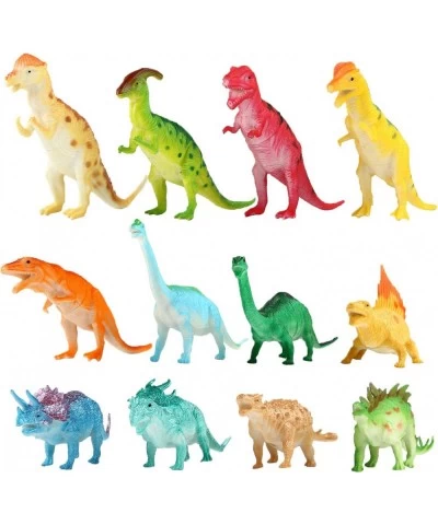 Dinosaur Figure 7 Inch Jumbo Dinosaur Toy Playset(12 Pack) Safe Material Assorted Realistic Dinosaur Vinyl Plastic Dino Dinos...