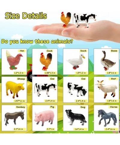 Farm Animal Toys 20 Pcs Plastic Farm Animals Figurines and Fences Farm Playset Cake Topper Learning Toy for Kids Boys Girls T...