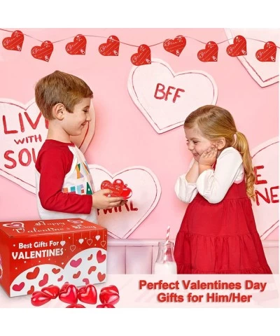 28 Pack Valentines Day Gifts Kids Party Favors Set with 28 Sport Puzzle Pencil Eraser Toys and Valentines Cards for Kids Vale...