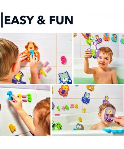 100% Non-Toxic Bathtub Numbers - Best Foam Bath Toys - Educational Puzzles Floating Bathtub Animals for Kids Girls Boys - Set...