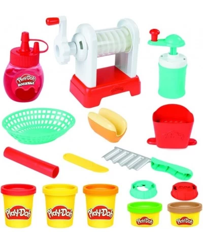 Kitchen Creations Spiral Fries Playset for Kids 3 Years and Up with Toy French Fry Maker Drizzle and 5 Modeling Compound Colo...