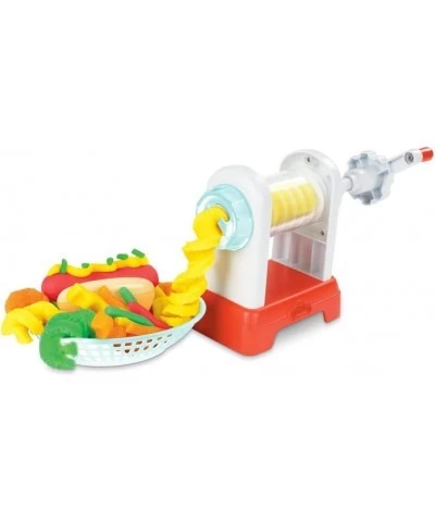 Kitchen Creations Spiral Fries Playset for Kids 3 Years and Up with Toy French Fry Maker Drizzle and 5 Modeling Compound Colo...