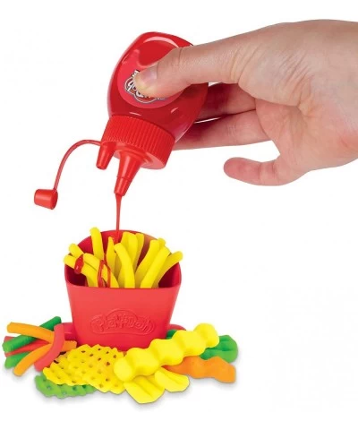 Kitchen Creations Spiral Fries Playset for Kids 3 Years and Up with Toy French Fry Maker Drizzle and 5 Modeling Compound Colo...