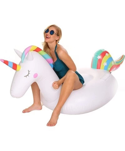 Inflatable Unicorn Pool Float Floatie Ride On Large Rideable Blow Up for Summer Holiday Beach Swimming Pool Party Lounge Raft...