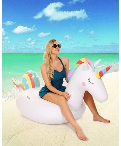 Inflatable Unicorn Pool Float Floatie Ride On Large Rideable Blow Up for Summer Holiday Beach Swimming Pool Party Lounge Raft...