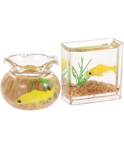 2pcs 1: 12 Miniature Glass Goldfish Bowl with Fish Miniature Fish Bowl Glass Fish Tank Dollhouse Accessories $19.26 Dollhouse...