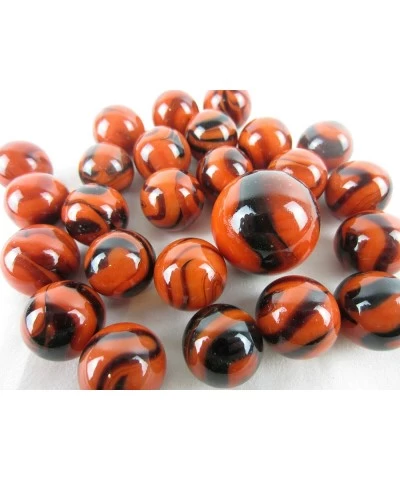 Big Game Toys~25 Glass Marbles Bengal Tiger Orange Black Swirl Classic Style Game Pack (24 Player 1 Shooter) Decor/Vase Fille...