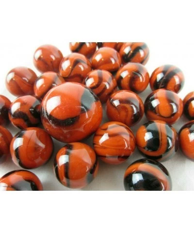 Big Game Toys~25 Glass Marbles Bengal Tiger Orange Black Swirl Classic Style Game Pack (24 Player 1 Shooter) Decor/Vase Fille...