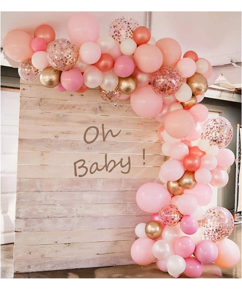 Rose Gold Balloons 140 Pack 12 Inch Gold and Pink Balloons and Pink Confetti Balloons Garland Arch Kit for Bridal Shower Baby...