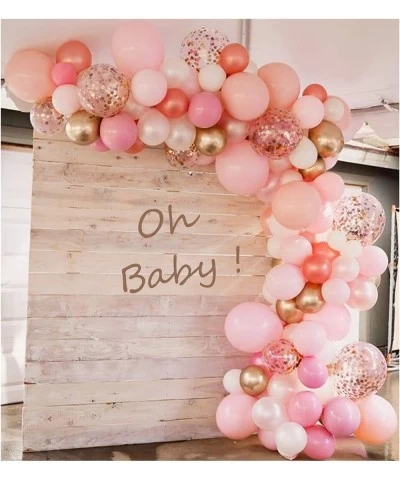 Rose Gold Balloons 140 Pack 12 Inch Gold and Pink Balloons and Pink Confetti Balloons Garland Arch Kit for Bridal Shower Baby...