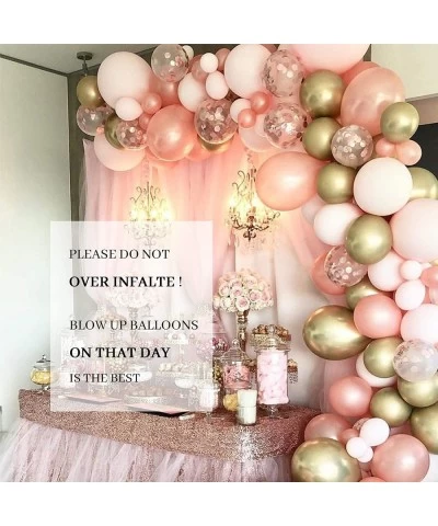 Rose Gold Balloons 140 Pack 12 Inch Gold and Pink Balloons and Pink Confetti Balloons Garland Arch Kit for Bridal Shower Baby...