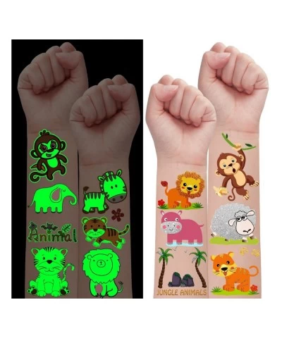 Jungle Temporary Tattoos for Kids - Jungle Theme Party Supplies Birthday Decorations Jungle Safari Zoo Animal Party Favors Gl...