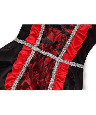 SKCAIHT?Vampire?Costume?for?Girls?Halloween?Gothic?Victorian?Vampire?Dress?Up?Party (6-8 Years Black/Red) $68.64 Kids' Costumes