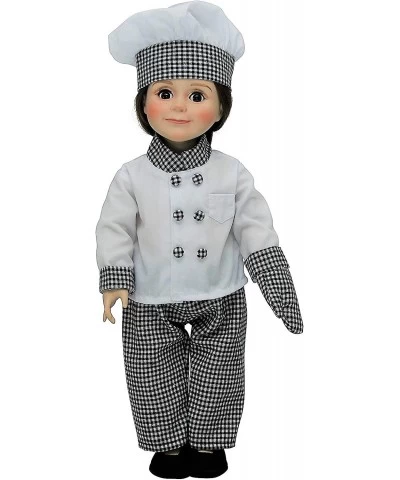 18 Inch Doll Clothes and Accessories 6 Pc Pastry Chef Clothing Outfit - Jacket Hat Pants Shoes and Oven Mitt Intended for Ame...