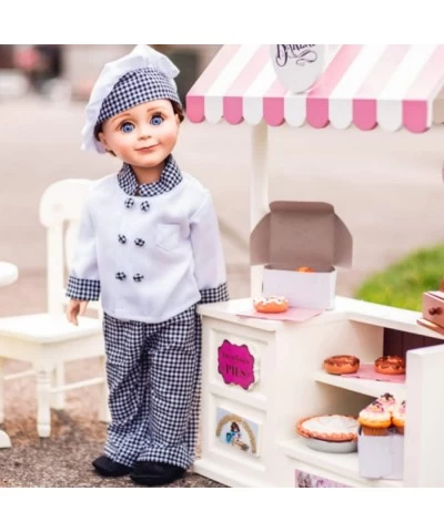 18 Inch Doll Clothes and Accessories 6 Pc Pastry Chef Clothing Outfit - Jacket Hat Pants Shoes and Oven Mitt Intended for Ame...