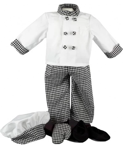 18 Inch Doll Clothes and Accessories 6 Pc Pastry Chef Clothing Outfit - Jacket Hat Pants Shoes and Oven Mitt Intended for Ame...