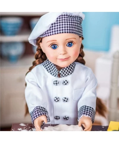 18 Inch Doll Clothes and Accessories 6 Pc Pastry Chef Clothing Outfit - Jacket Hat Pants Shoes and Oven Mitt Intended for Ame...