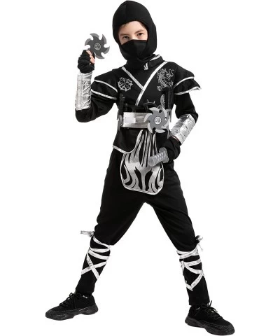 Kids Silver Dragon Ninja Costume with Accessories for Boys Halloween Costume Dress Up $45.62 Kids' Costumes