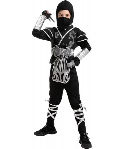 Kids Silver Dragon Ninja Costume with Accessories for Boys Halloween Costume Dress Up $45.62 Kids' Costumes