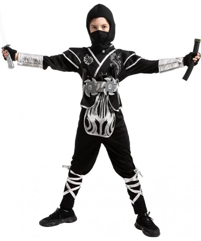 Kids Silver Dragon Ninja Costume with Accessories for Boys Halloween Costume Dress Up $45.62 Kids' Costumes