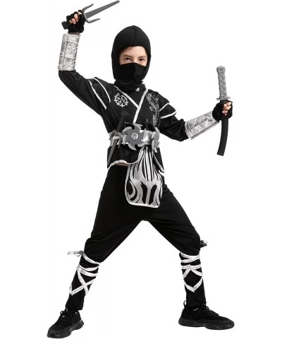 Kids Silver Dragon Ninja Costume with Accessories for Boys Halloween Costume Dress Up $45.62 Kids' Costumes