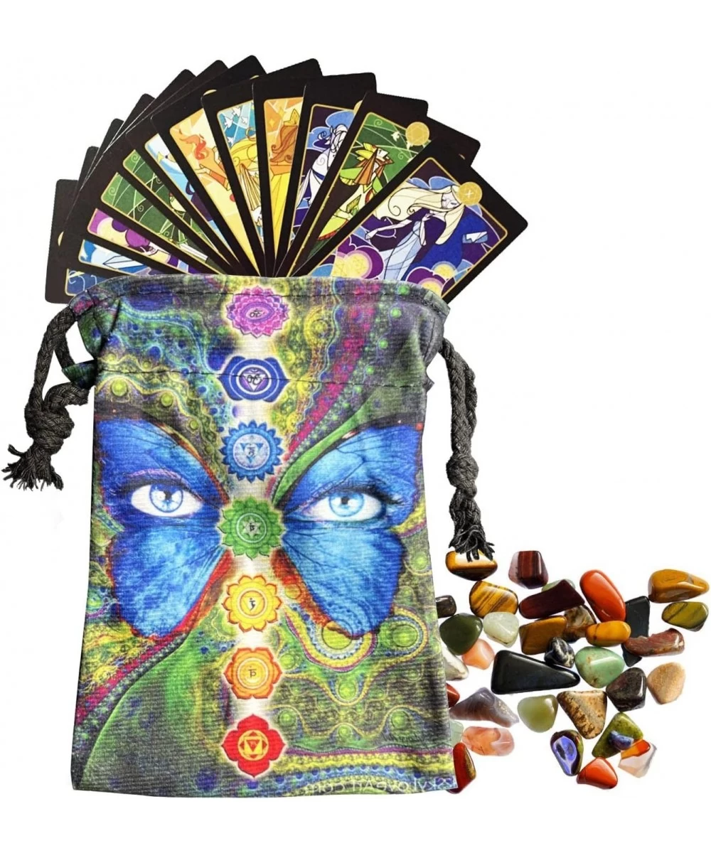 5 Pcs Tarot Card Bag Dice Drawstring Pouches Eye of Cute Tarot Card Holders for Tarot Cards Necklace $23.32 Fortune Telling Toys