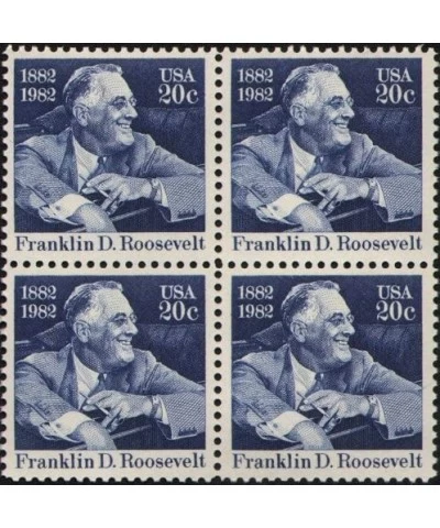 FRANKLIN D ROOSEVELT 1950 Block of 4 x 20 cents US Postage Stamps $14.46 Collectible Postage Stamps