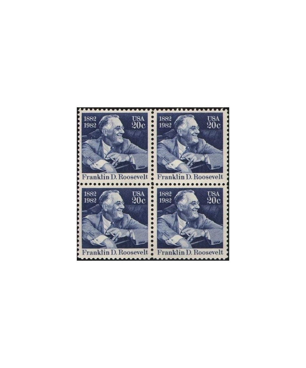 FRANKLIN D ROOSEVELT 1950 Block of 4 x 20 cents US Postage Stamps $14.46 Collectible Postage Stamps