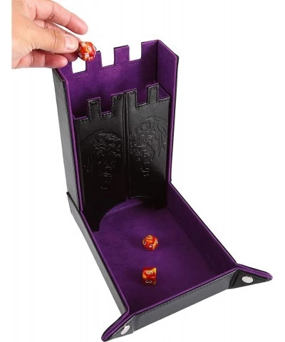 Draco Castle Foldable Dice Tray and Dice Tower - Foldable DND Dice Tray and Dice Rolling Tray Tower - Perfect for Dungeons an...